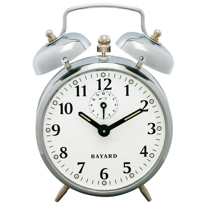 Réveil Mécanique Métal Gris