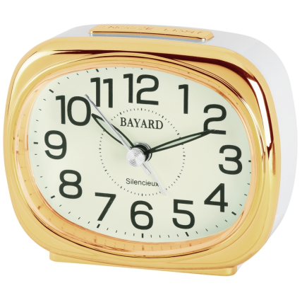 Réveil Bayard Blanc et Doré