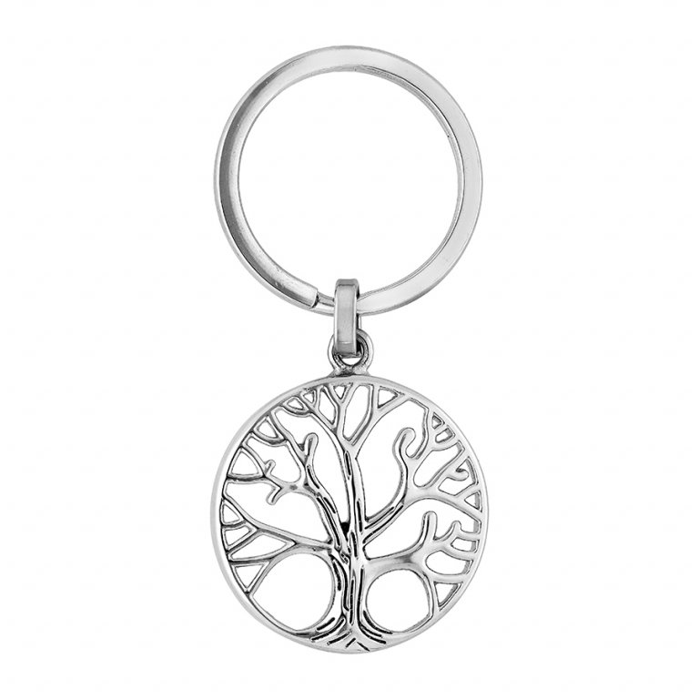 Porte Clef Acier Arbre de Vie