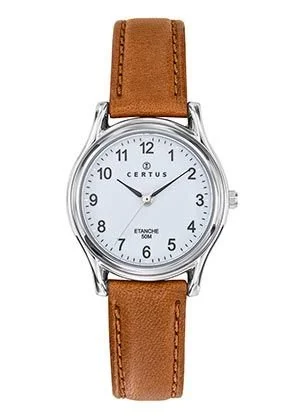 Montre Certus Acier Bracelet Cuir Marron