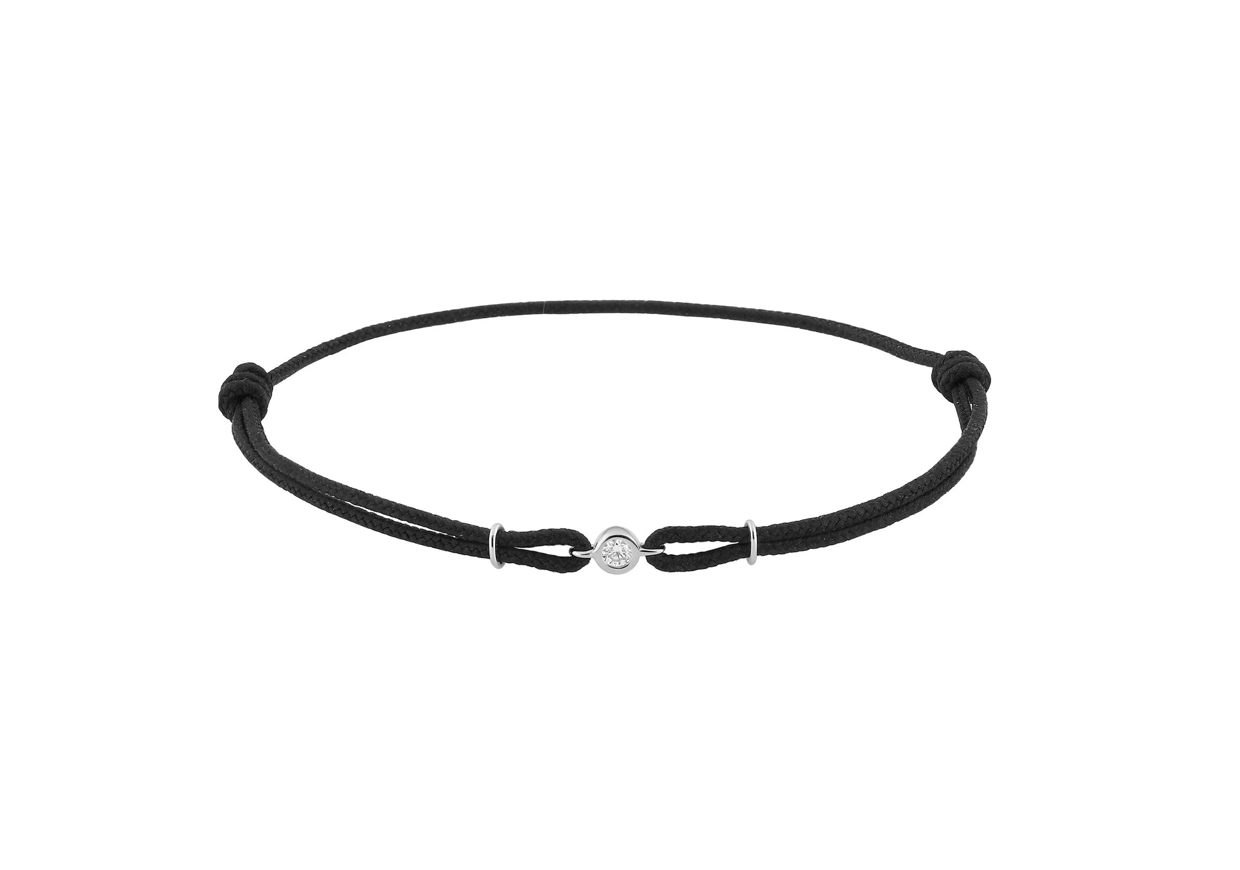 Cordon Noir avec Diamant sertis clos