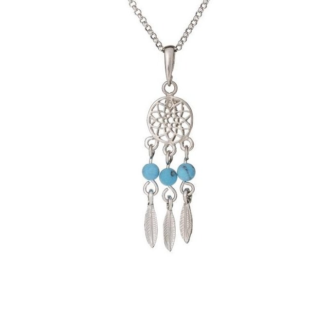 Collier Attrape-Rêve Turquoise Reconstituée