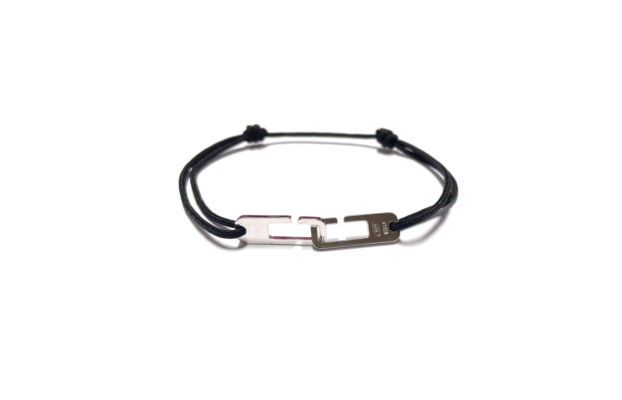 Bracelet Cordon Noir + Motif Menotte