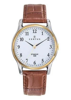 Montre Certus Bicolore Bracelet Cuir Marron
