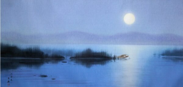 Zhang Zhi An _ A Boat on a Moonlit Night _ 133x66cm (WxH) _ Chinese Ink on Rice Paper _ $8600.jpeg