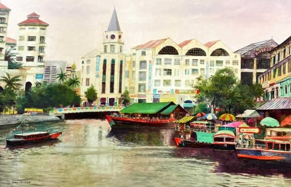 Chen Chu Dian _ Clarke Quay _ 184x123cm (WxH) _ Oil on canvas _ $18000.jpeg