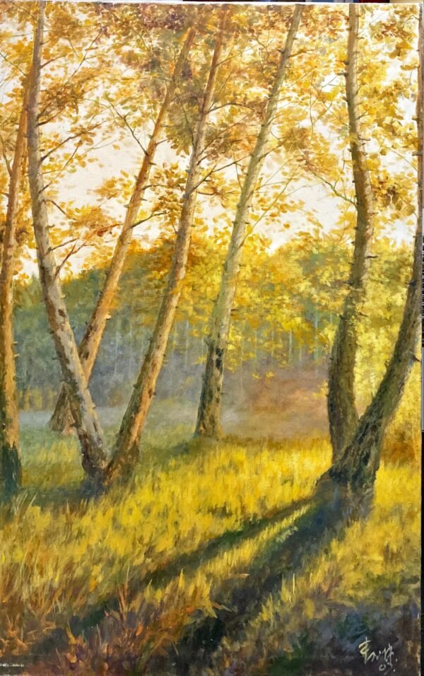 Shen Yi Dong _ The Silver Birch in the Morning _ 80x100cm (WxH) _ Oil on canvas _ $8600.jpeg