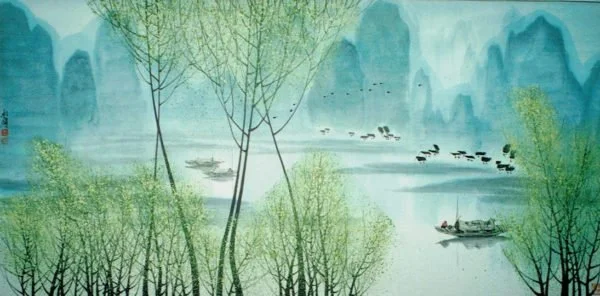 Wang Li Suo _ People on the Water _ 136x67cm (WxH) _ Chinese ink on rice paper _ $4300.jpeg