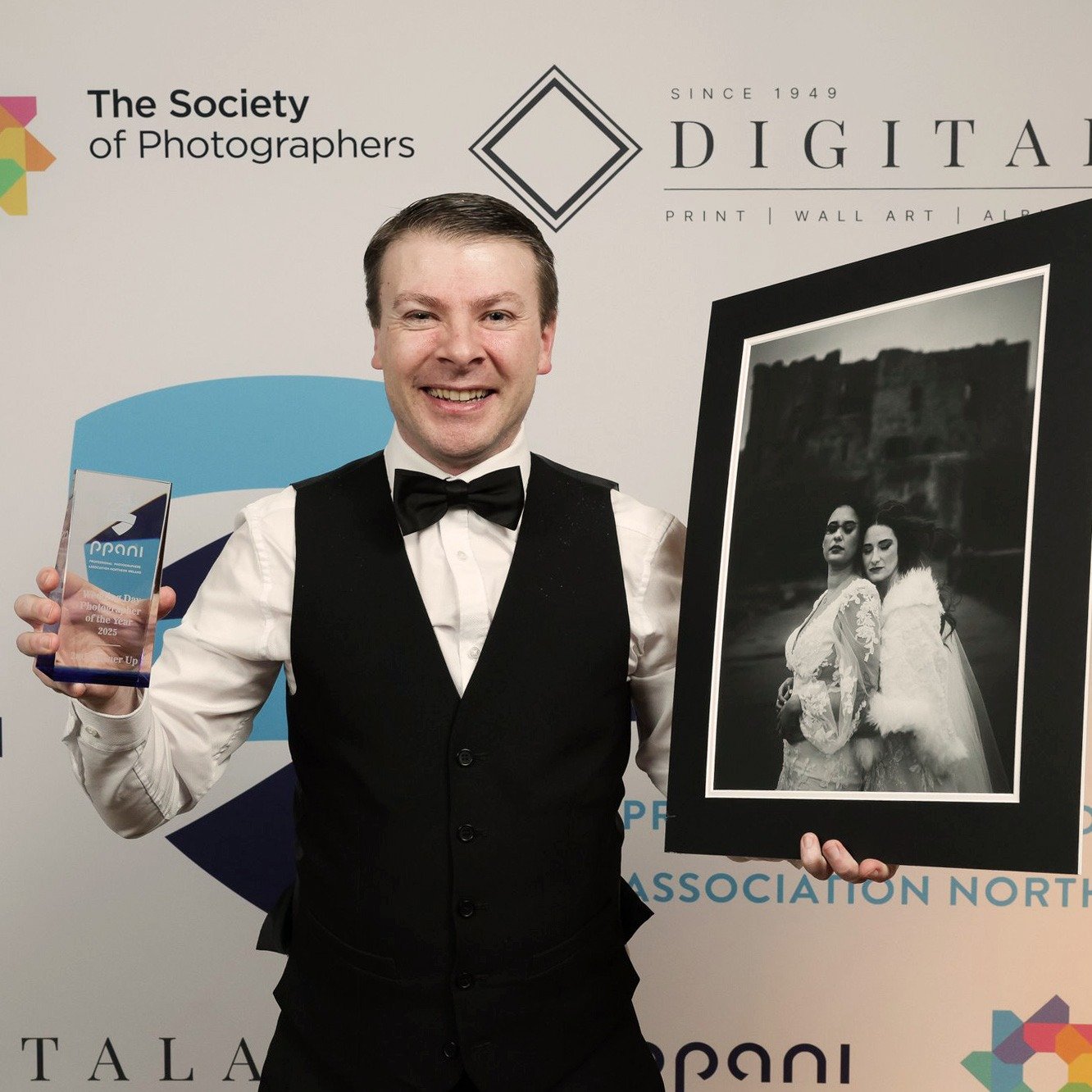 Buzzing to take a little runner up award home last night at the @ppani_1966 awards. The talent on this little island is so amazing.

Wedding day category. @digitalab @thesocietyofphotographers 

&quot;Love survives the storms&quot;...... @caraemccart