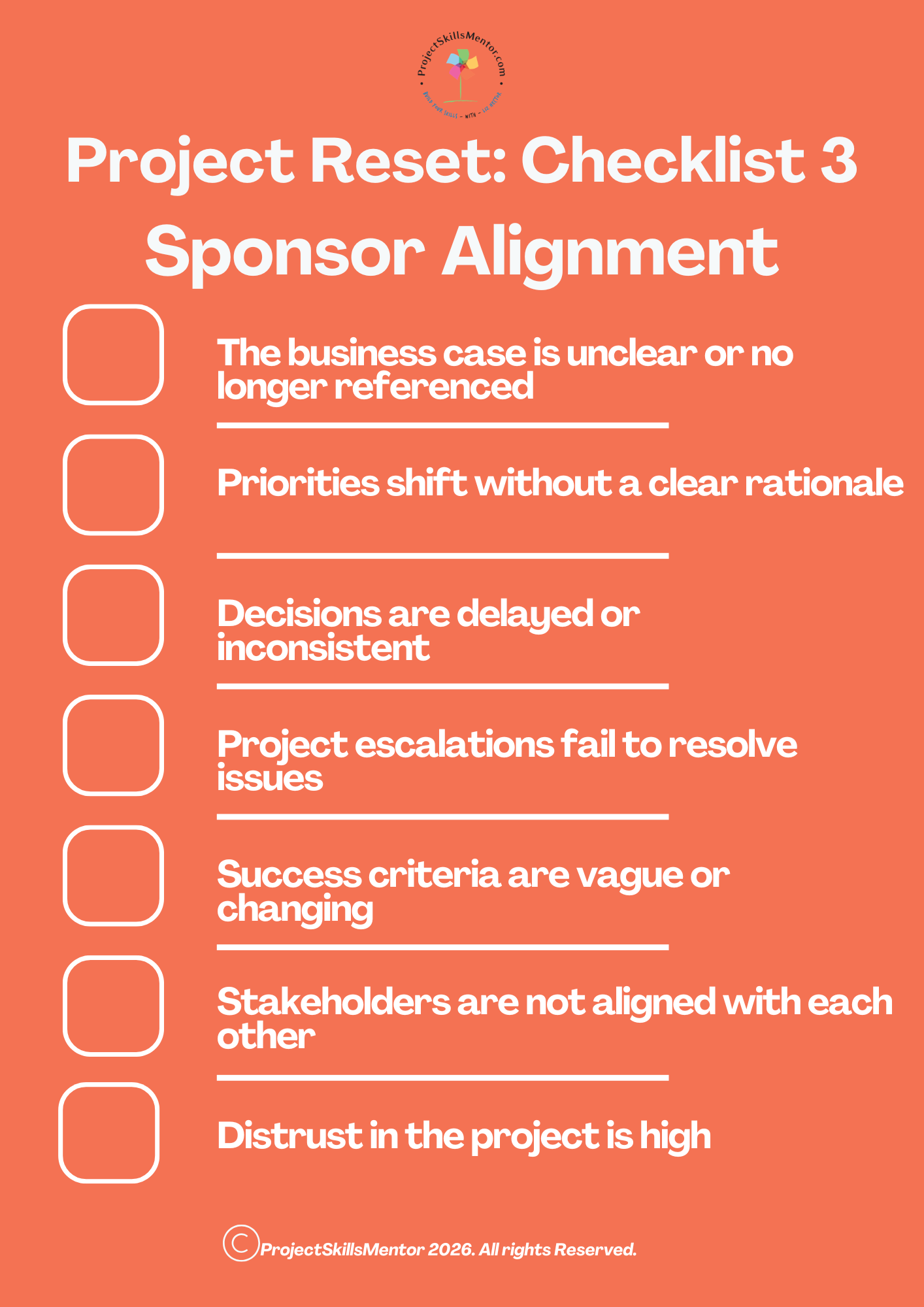 Sponsor Alignment Checklist - ProjectSkillsmentor