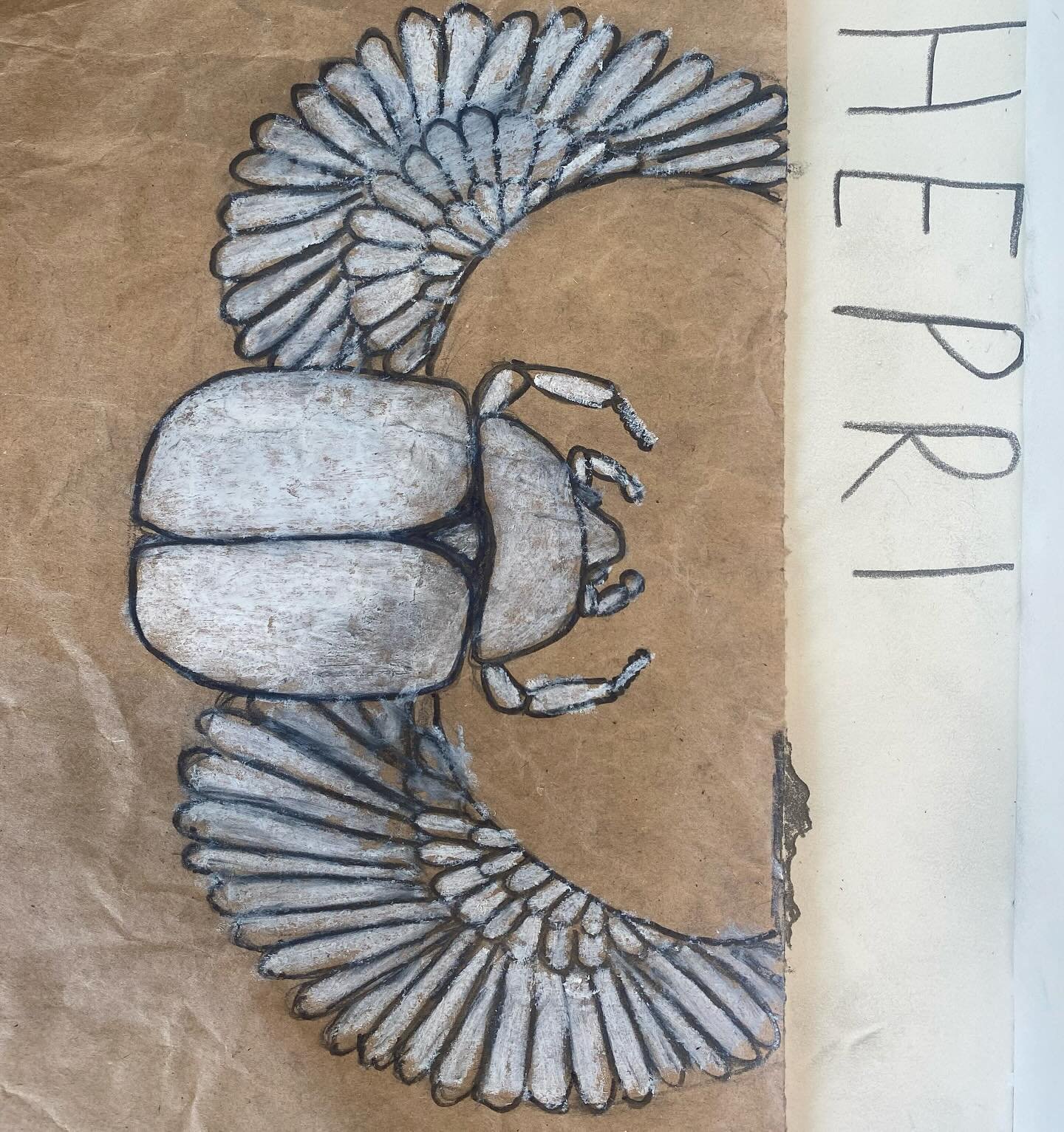 FABULOUS class today in MMC. Our mythical creature this week was based on the real life beetle the SCARAB. Keeping the theme with our M+P classes on bugs, this little, mighty bug was the inspiration for Khepri, the ancient Egyptian God of the Morning