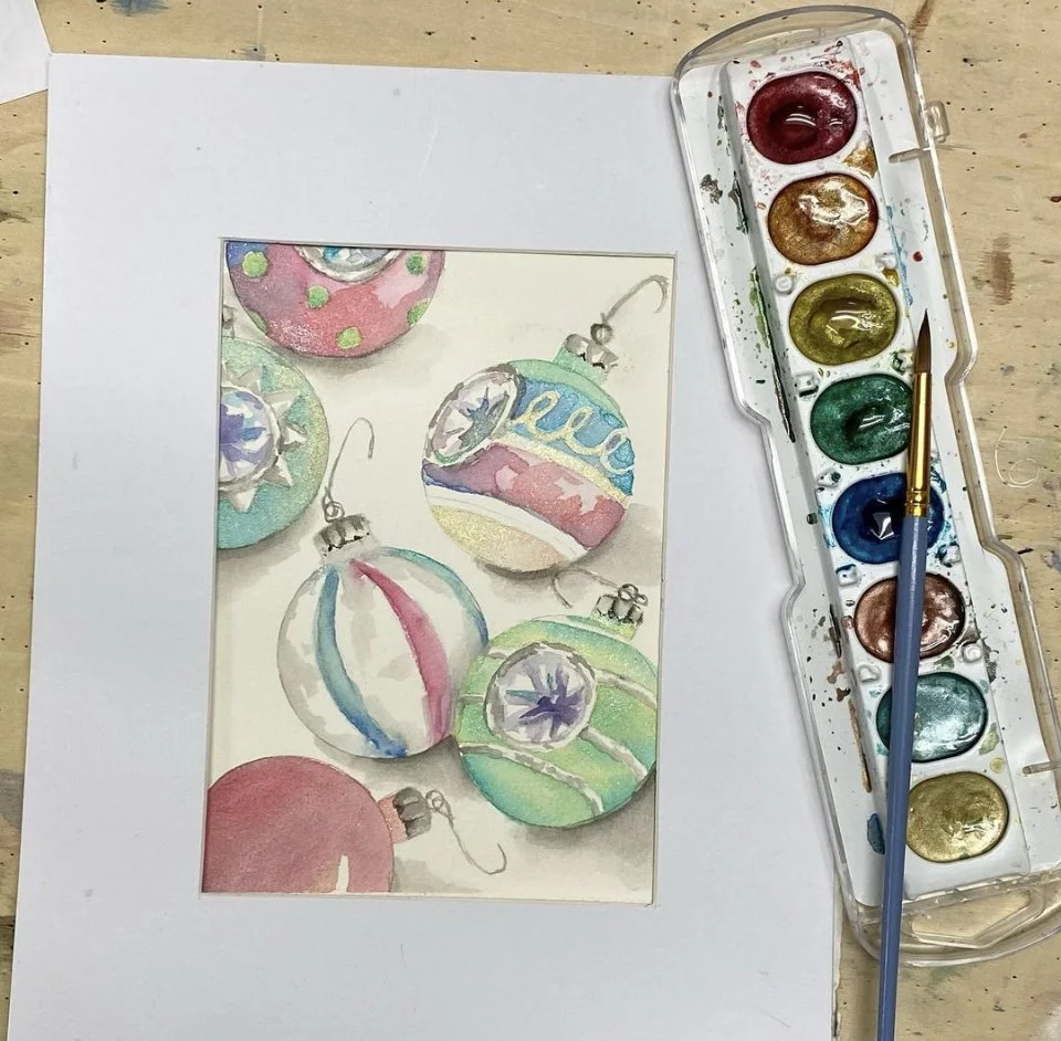 Let's Paint - Shiny Brite Ornaments  90-minute tutorial