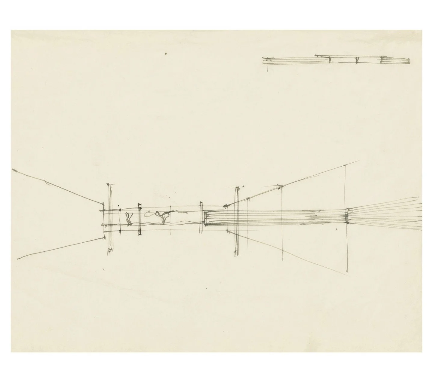 Artistic Reference: Ludwig Mies Van Der Rohe, Courthouse interior: Perspective Sketch, 1926-36.