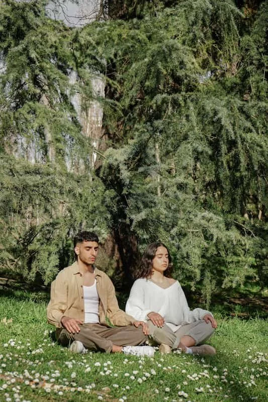 a couple in touch with nature