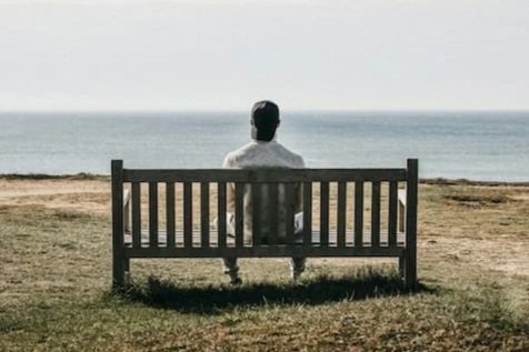 A man sitting on a bench alone