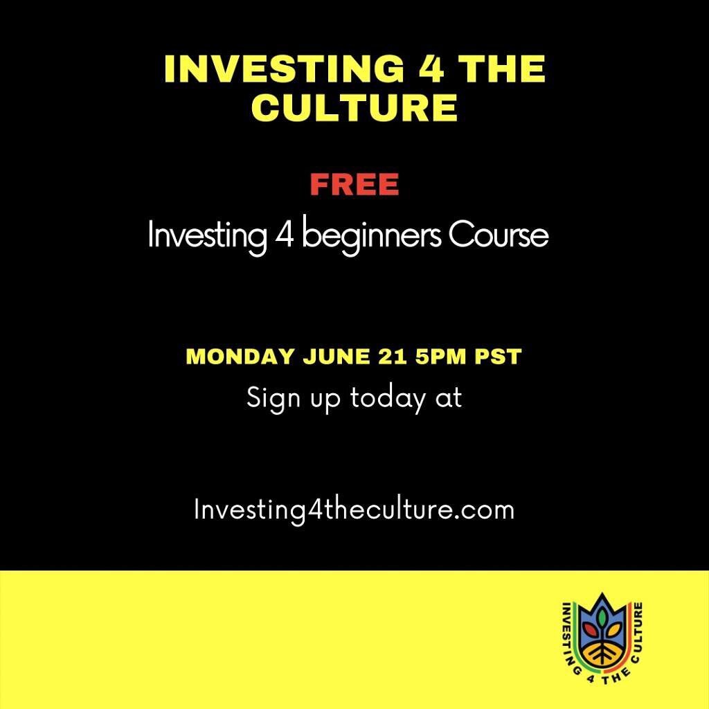 Have you ever wanted to learn more about the stock market but don&rsquo;t know where to start? Follow @investing4theculture and visit the link in bio to sign up for our FREE interactive course! Classes begin this Monday June 21st at 830pm EST