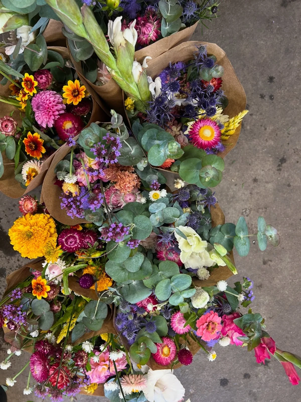 Flower stand will be full of what might be some of the last field grown flowers of the 2025 season tomorrow! 🌈🌈 10a.m &lsquo;til dusk.
&bull;
&bull;
We&rsquo;ll also have a selection of our handmade Autumn wreaths!