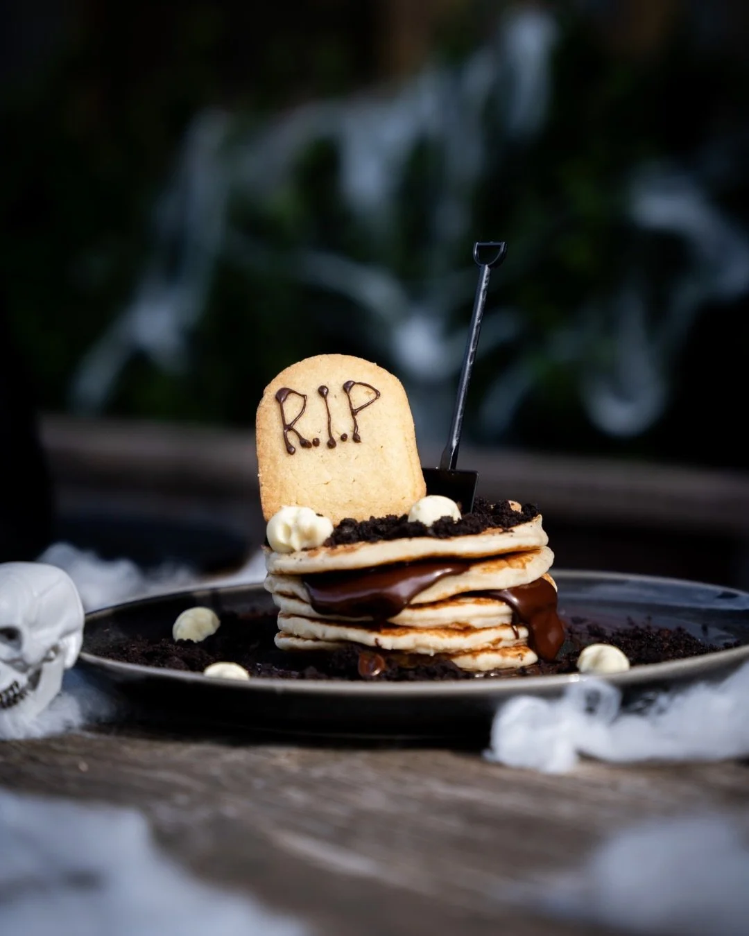 Halloween Specials have landed 🕸️

And they look freaking awesome 🙌 our favourite&rsquo;s got to be The Graveyard pancake stack 💀

Available October 1st-October 31st 🖤

We&rsquo;re always happiest when it&rsquo;s Halloween 🎃 🎃🎃