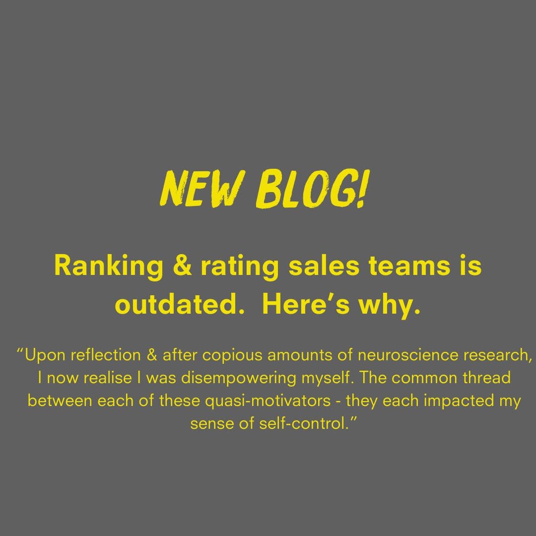 Ranking &amp; rating sales teams is outdated.  Here’s why.