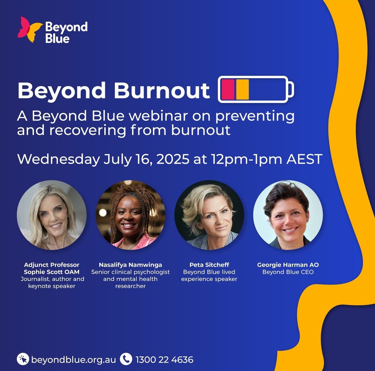 Sharing my experience &amp; story alongside this incredible panel of wise, formidable women is never what I expected when I applied to be a @beyondblueofficial speaker 3 years ago. 

💫 What causes burnout in our professional &amp; personal lives?
💫