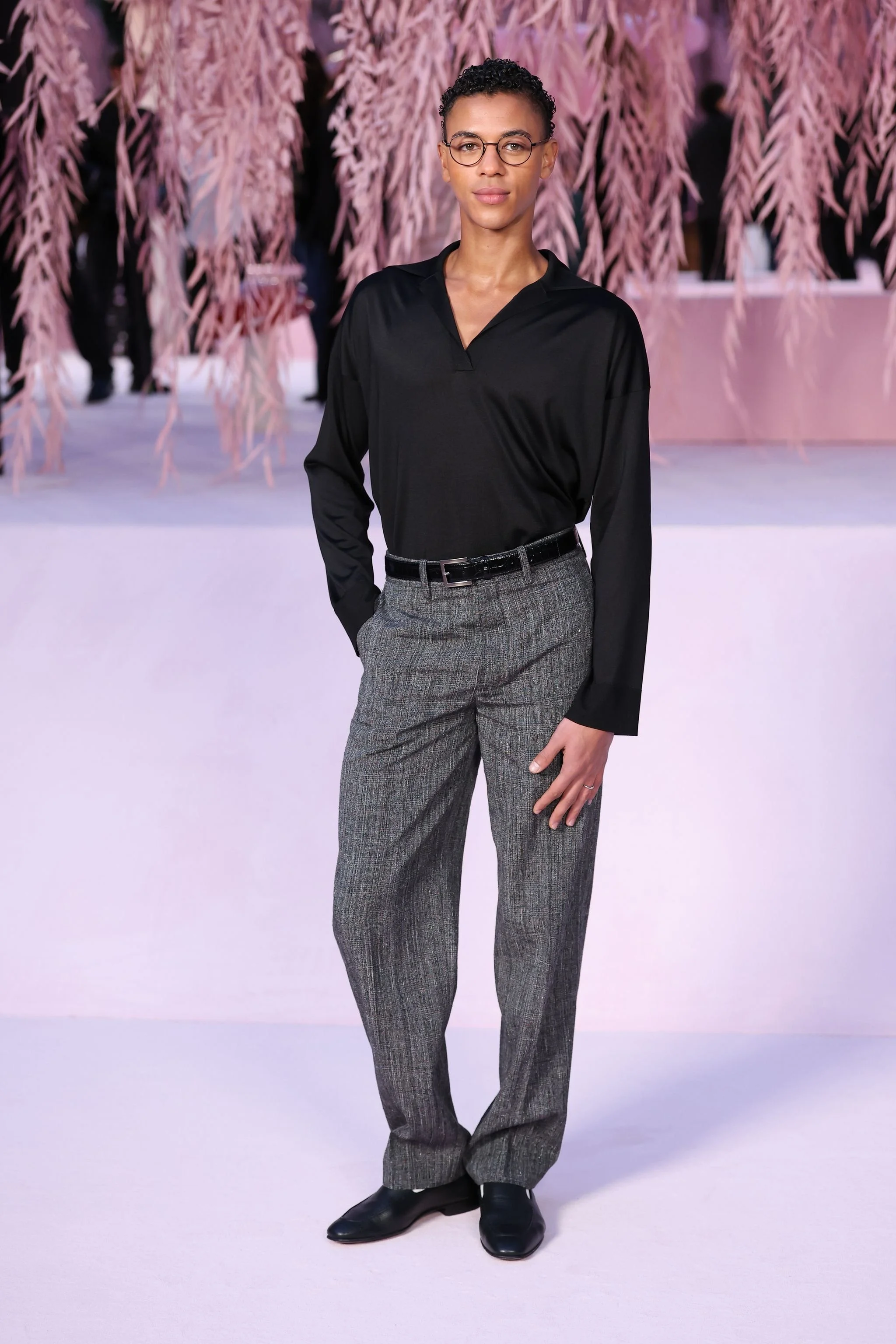 Guillaume Diop wearing Chanel and Manolo Blahnik for Chanel Haute Couture SS26