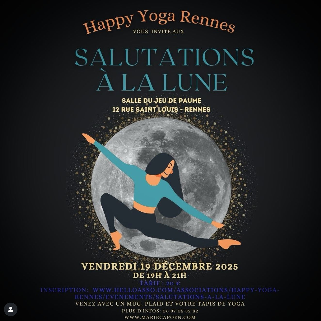 Salutations à la lune et bain de cristal