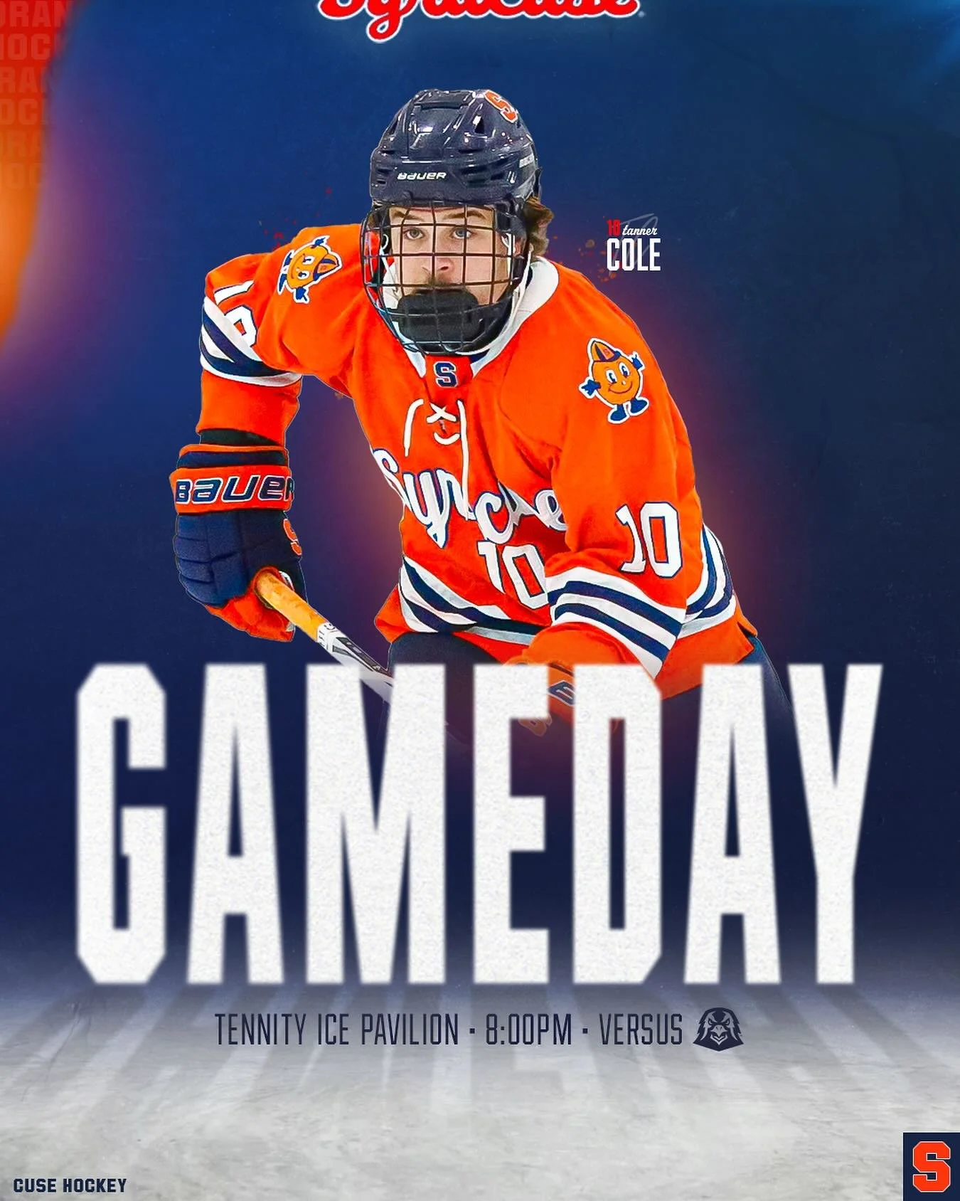 Home against the Hawks.
β° 8:00PM
π Indiana University of PA
π Tennity Ice Pavilion (Syracuse, NY)
πΊ SU Hockey Network
#FOππ¨π¦πD π