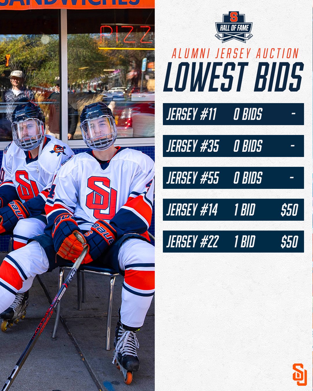 Bring on the bids!

Just 3 days left to participate in the Hall of Fame Alumni Weekend jersey auction. To place a bid visit the link in our bio. Bidding closes Saturday, November 15th at 9pm.

#FO𝗖𝗨𝗦𝗘D🍊