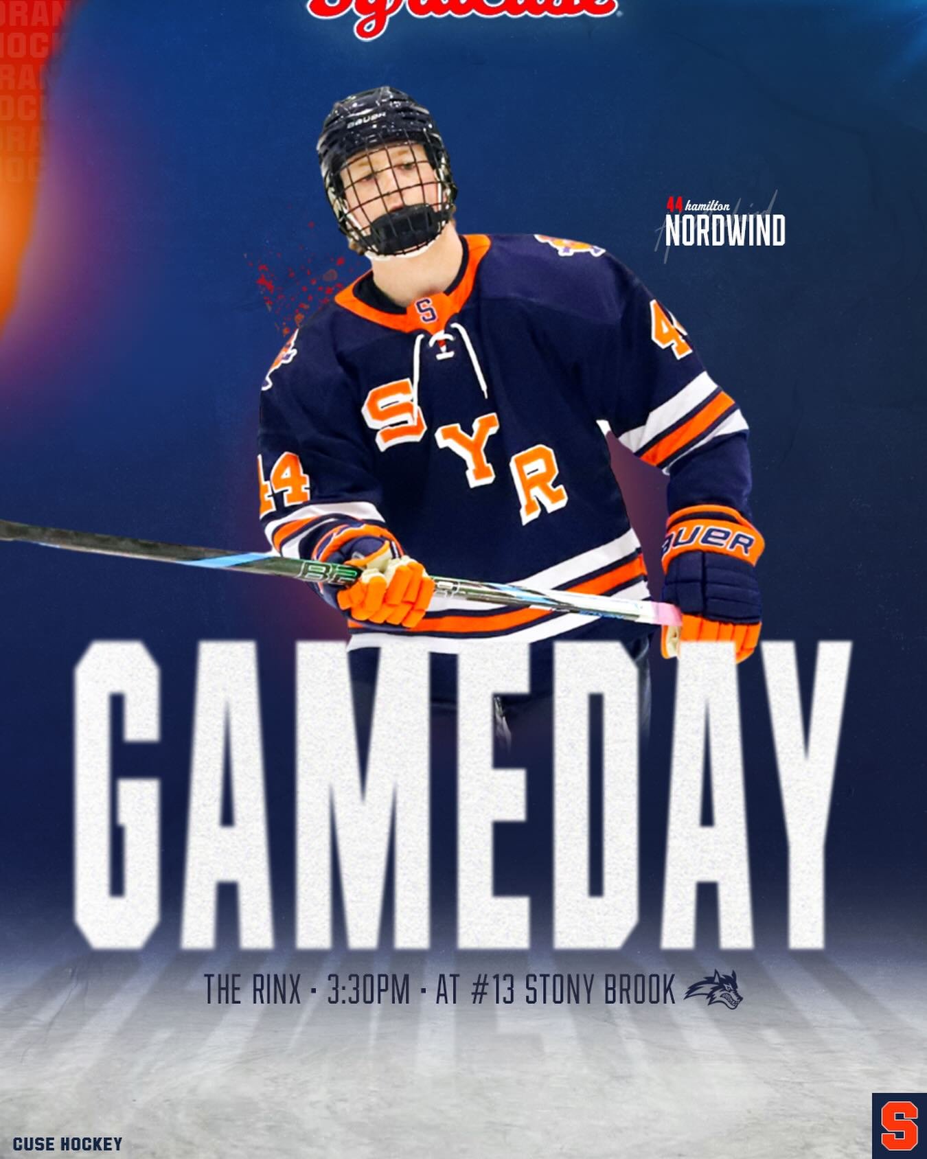 Wrapping up the first half with the Wolves

⏰3:30pm
🆚 Stony Brook 
📍The Rinx (Hauppauge, NY) 
📺LI Sports Network (YouTube Live) 
🎙️SU Hockey Network

#FO𝗖𝗨𝗦𝗘D 🍊