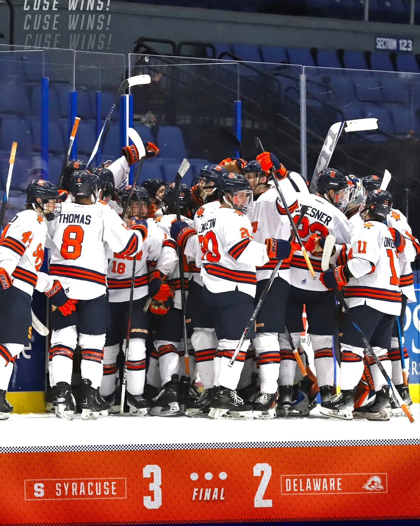 First win at Upstate 😤

Thank you to @syracusecrunch for allowing us this opportunity! Show support for the Syracuse Crunch at 5pm at Upstate Medical Arena where they take on Laval Rocket. Let&rsquo;s go Crunch! 

#FO𝗖𝗨𝗦𝗘D 🍊