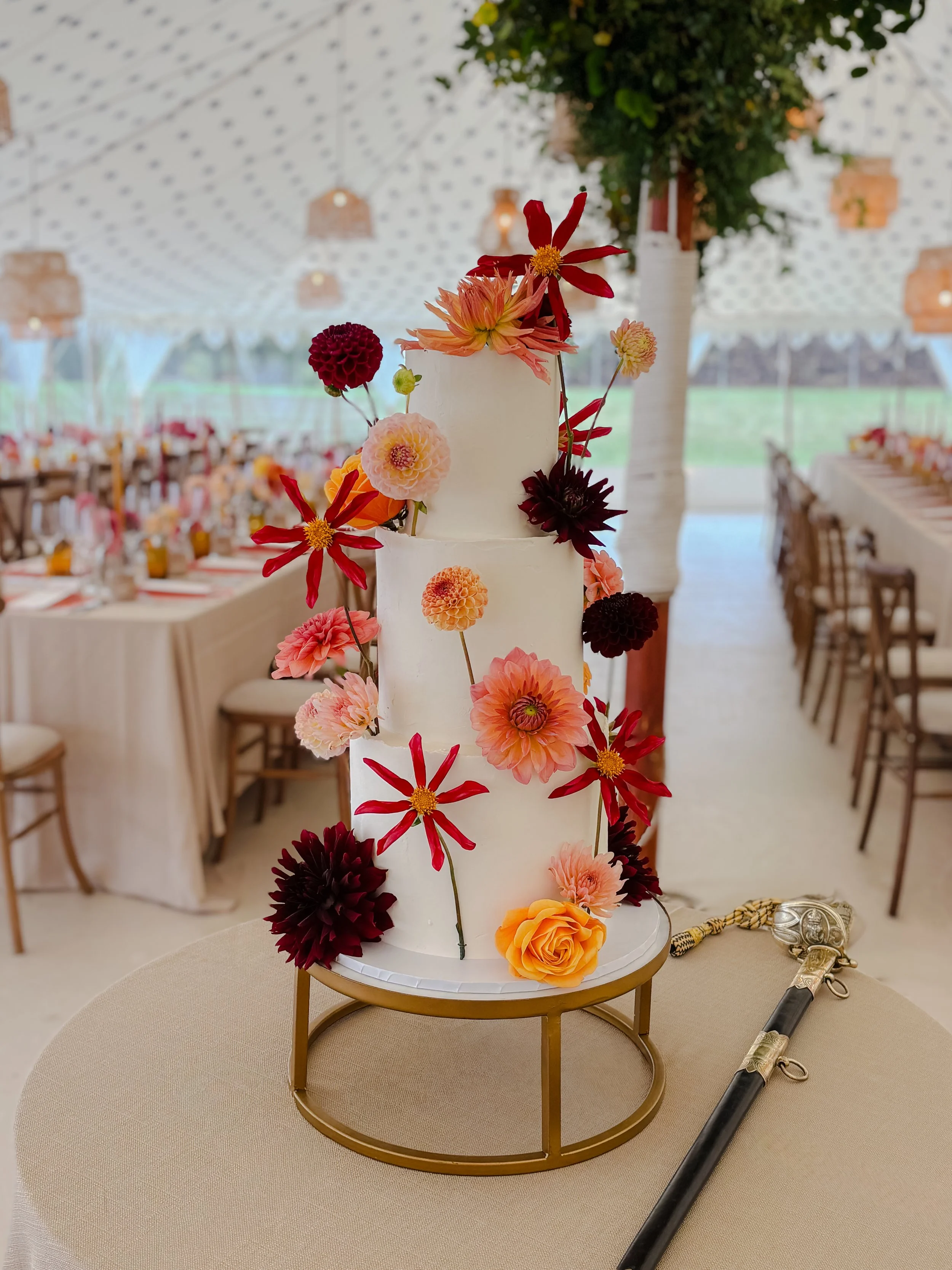 Marquee autumnal wedding cake with Louise Perry