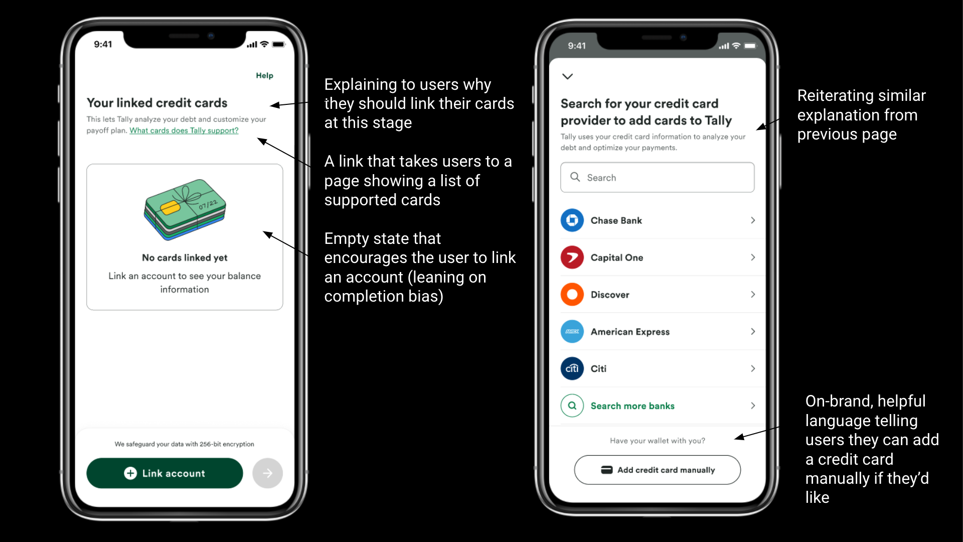 Linking credit cards