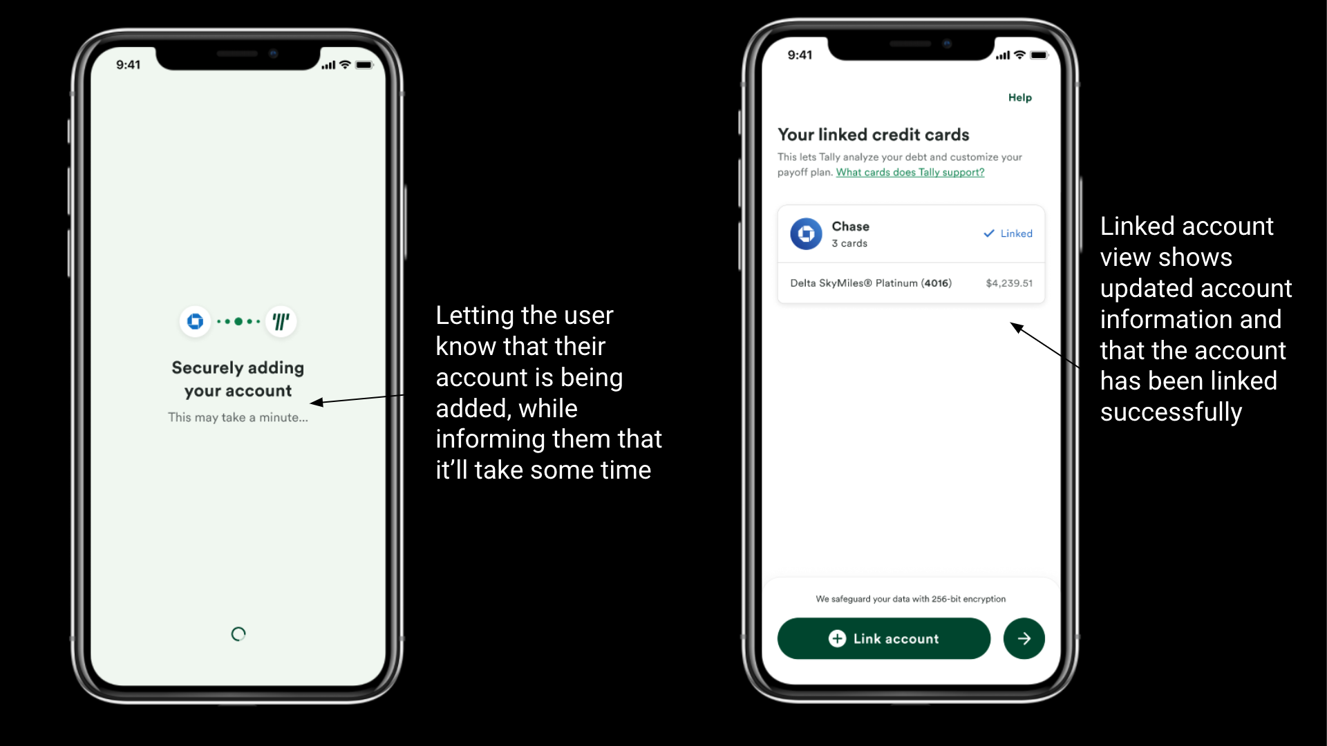 Adding credit card to account