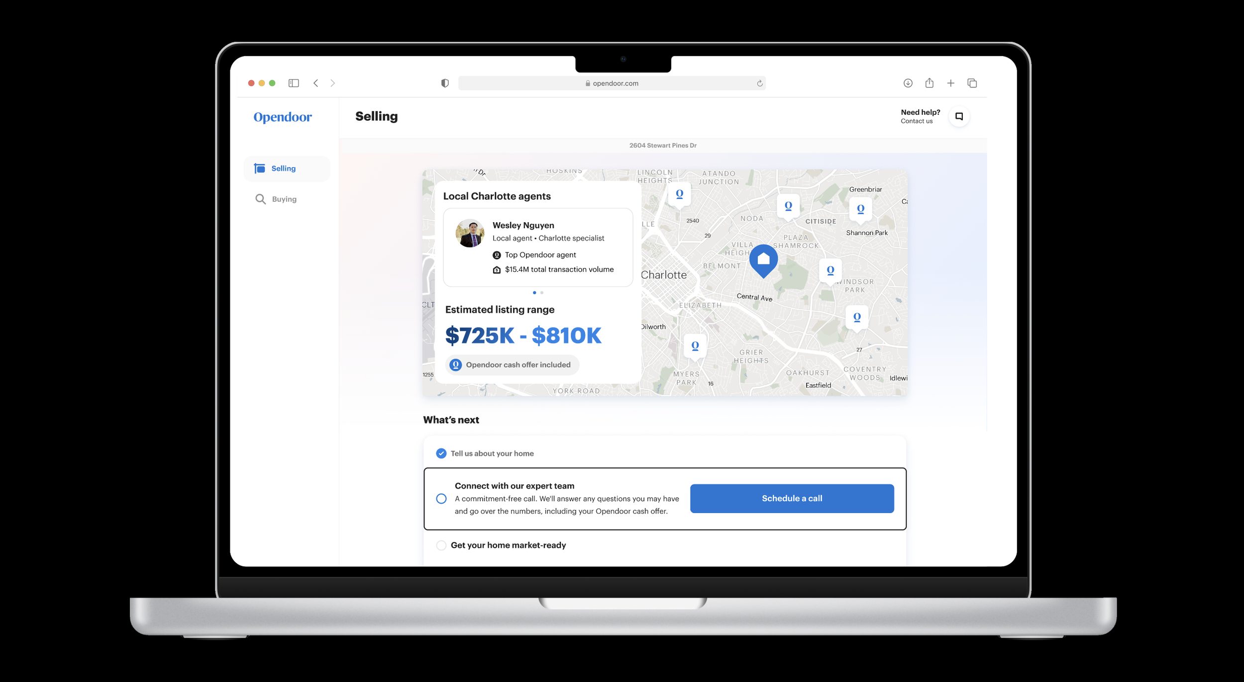 v1 desktop view of List with Opendoor