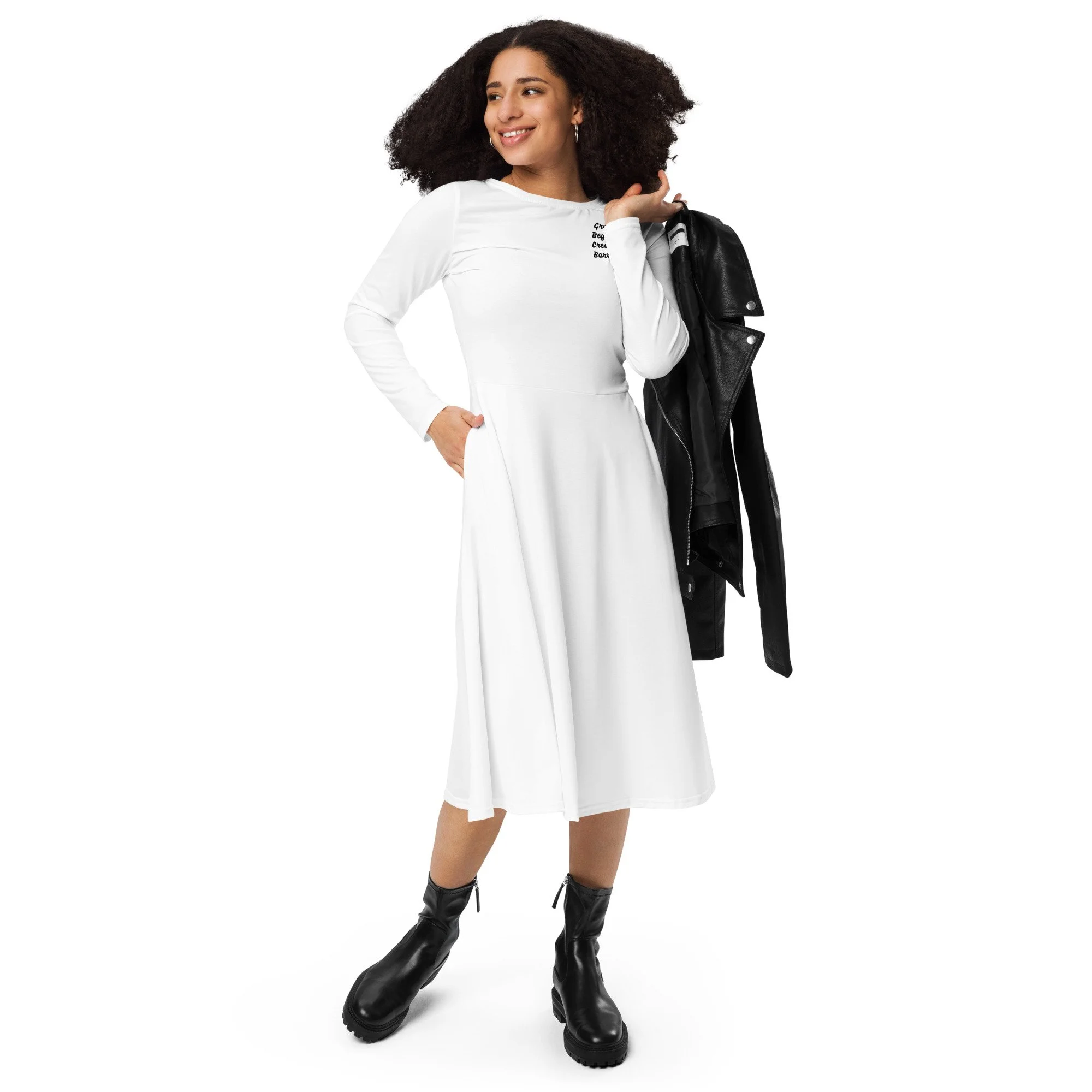 Grow Beyond Creative Barriers Long Sleeve Midi Dress