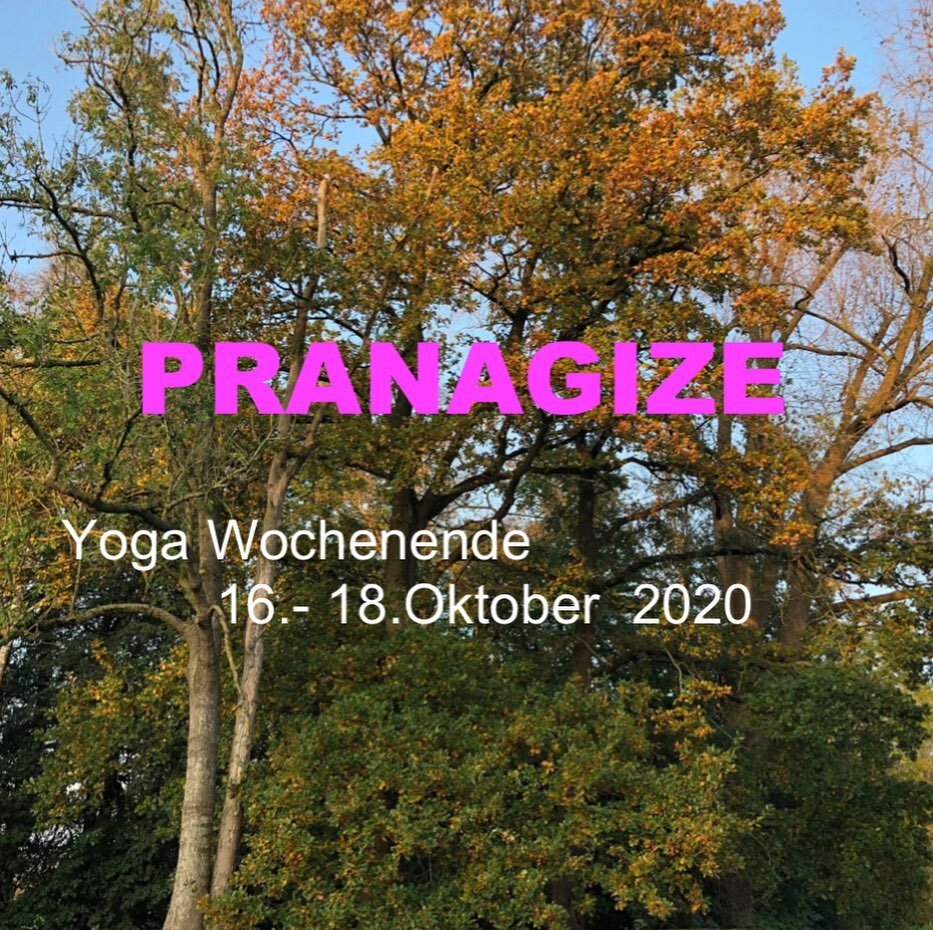 ES SIND NOCH 1-2 PL&Auml;TZE FREI AUCH EINZELNE TAGE BUCHBAR ! Preis : 60 EURO Pranagize ~ Yoga ~ Wochende vom 16. Oktober bis 18. Oktober 2020

Prana ist im Yoga die sogenannte Lebensenergie. An diesem speziellen Wochenende werden wir diese Lebensen