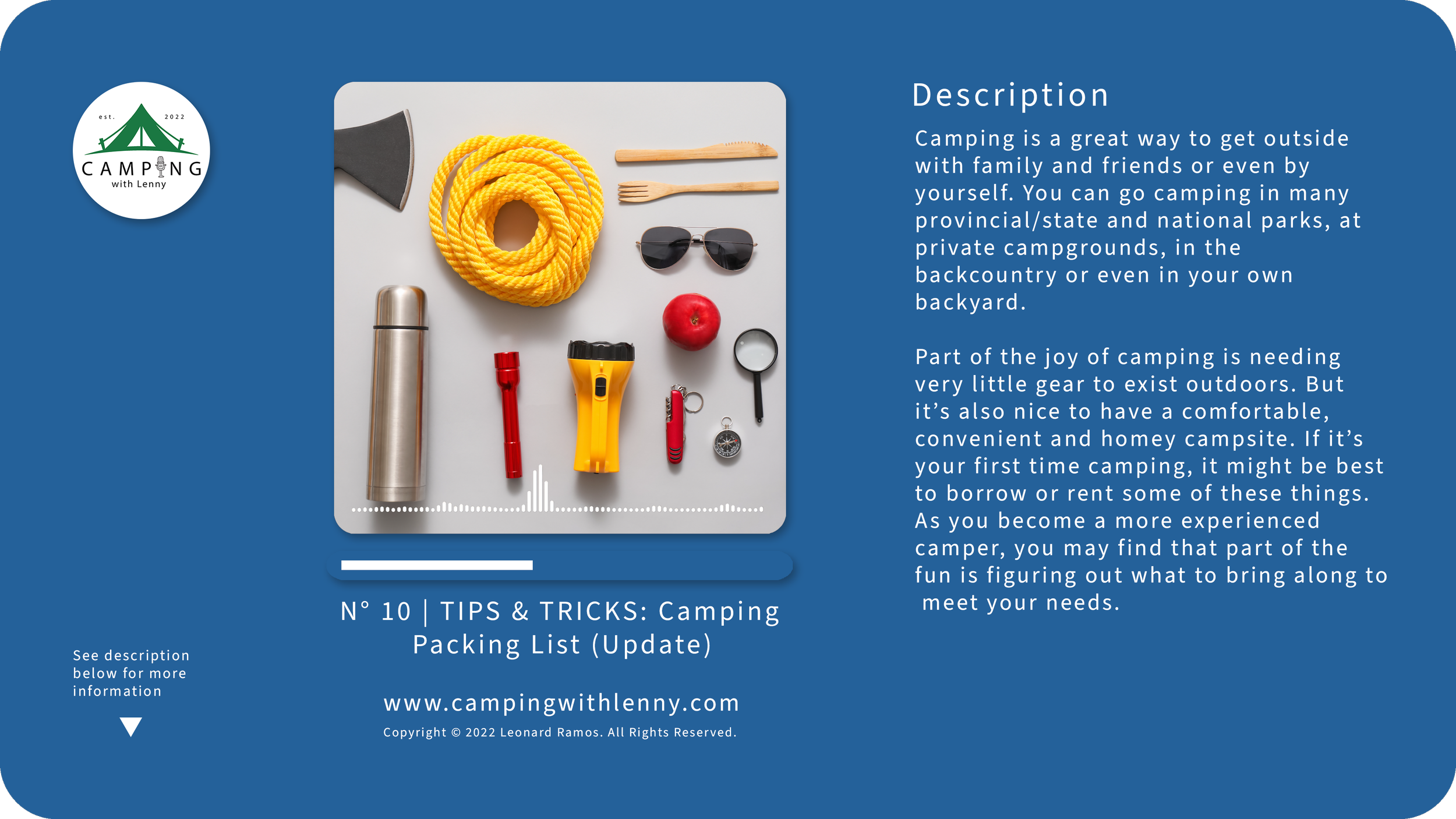 N° 10 | TIPS &amp; TRICKS: Camping Packing List (Update)