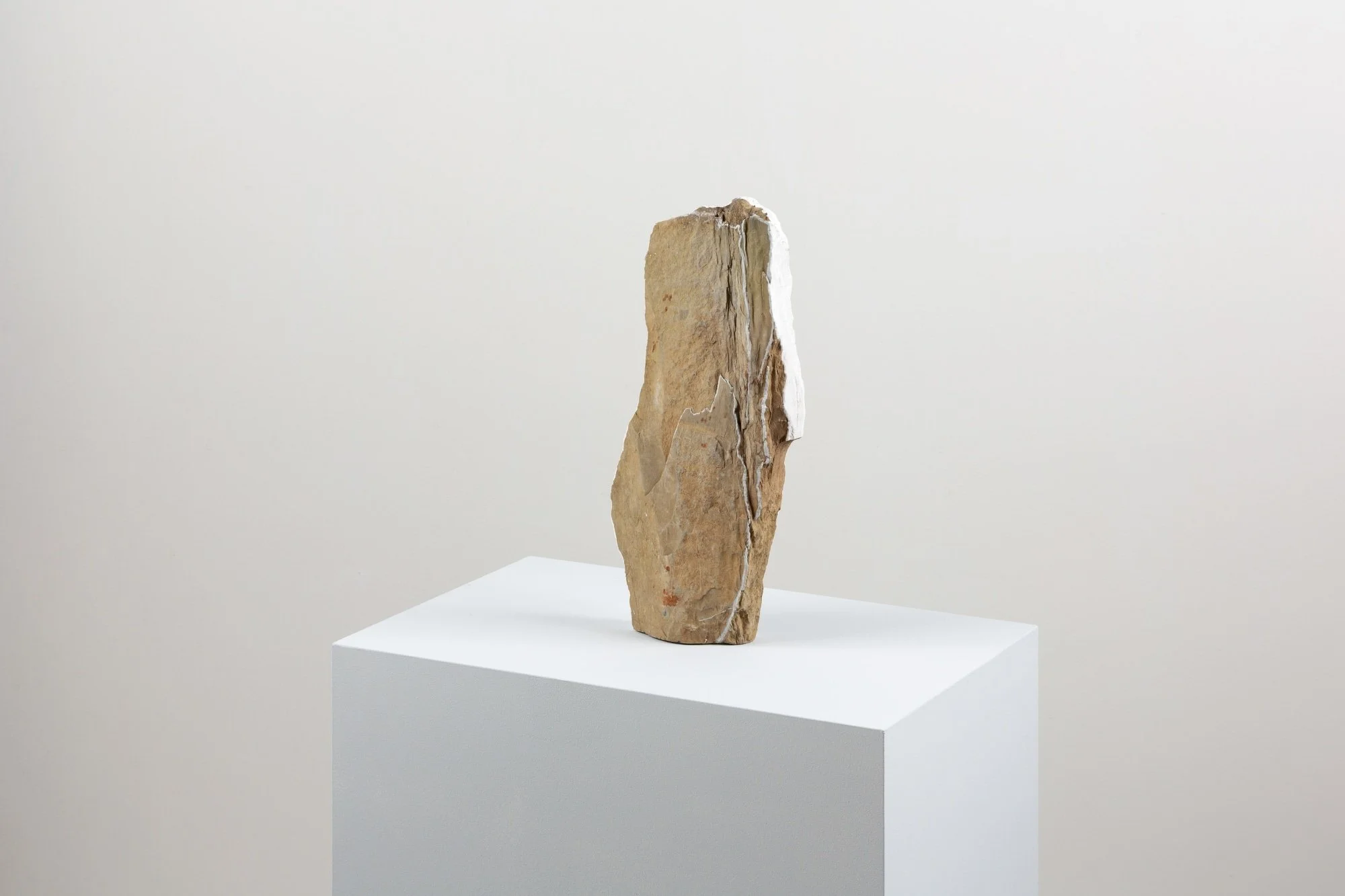 Lithos #1, 2025 /
Stone, lime and wire /
37.5cm x 18cm