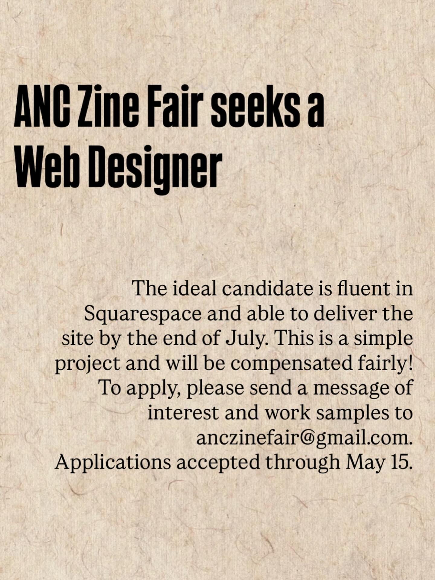 Attention: seeking web designers to revamp our website! We have the content and images, just need someone with skills and good eye to set up the structure. DM or email anczinefair@gmail.com with questions, and please share far and wide 🪐🪐🪐