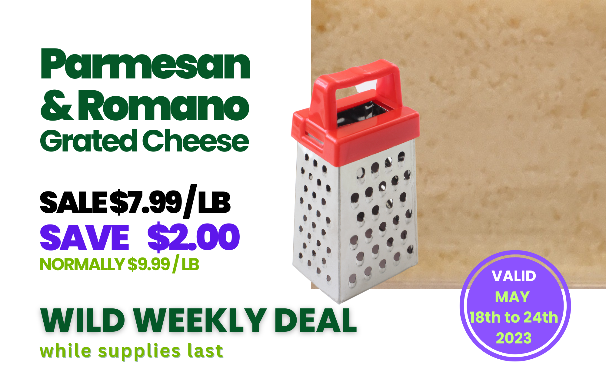 Wild Oats Market Williamstown MA Weekly Deals May 18-24 2023 Parmesan and Romano Cheese.png