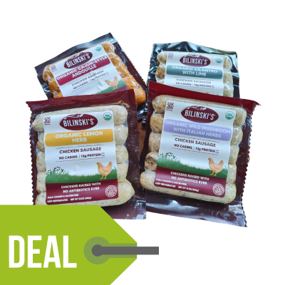 Chicken Sausages From Bilinski Wild Weekly Deal.png