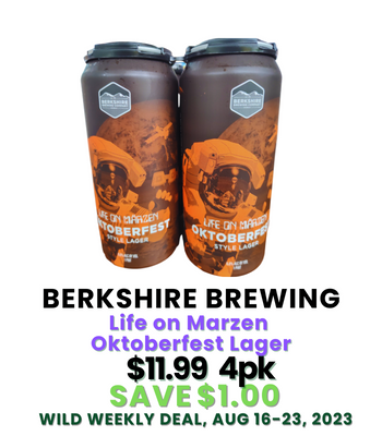 Berkshire Brewing Life on Marzen Oktoberfest Lager Wild Weekend Deal, Aug 18-19, 2023.png