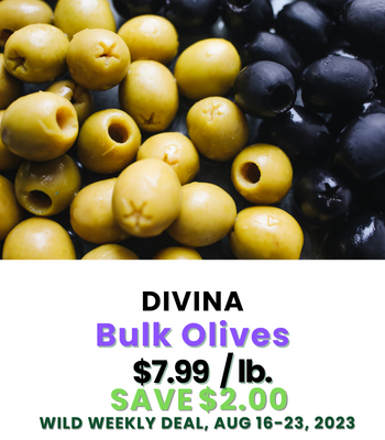 Divina Bulk Olives Wild Weekend Deal, Aug 18-19, 2023.png