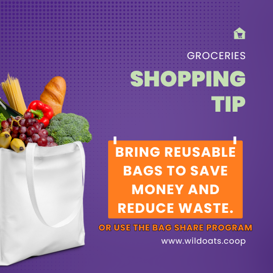 Shopping Tip bring reusable bags to save money and reduce waste.png