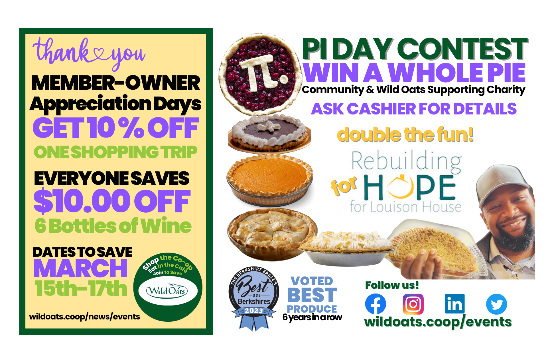 Member-Owner Appreciation Days and Pi Day Contest at Wild Oats Market.png