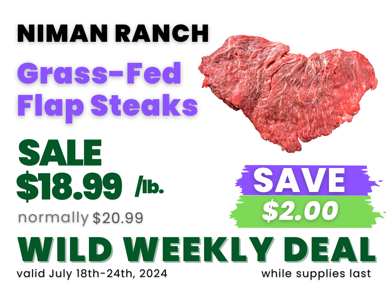Niman Ranch Grass-Fed Flap Steak