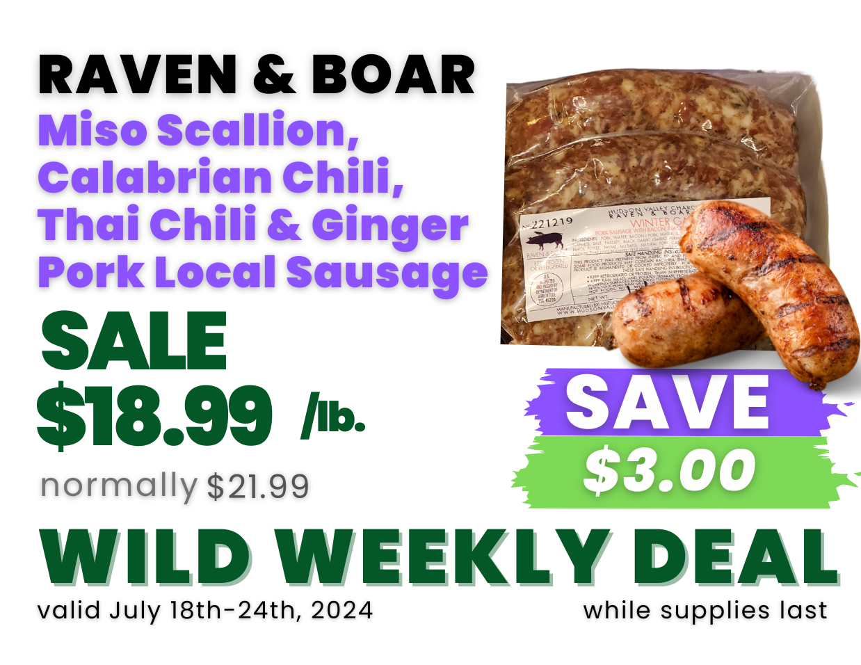 Raven and Boar Sausages