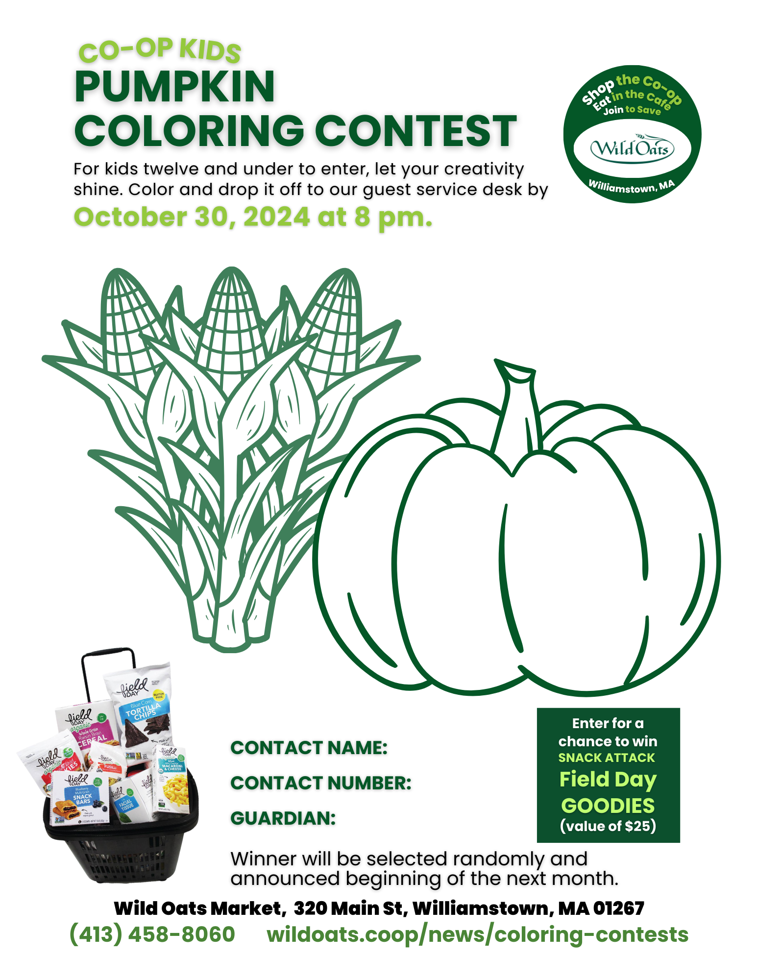 Coloring Contest October Sheet