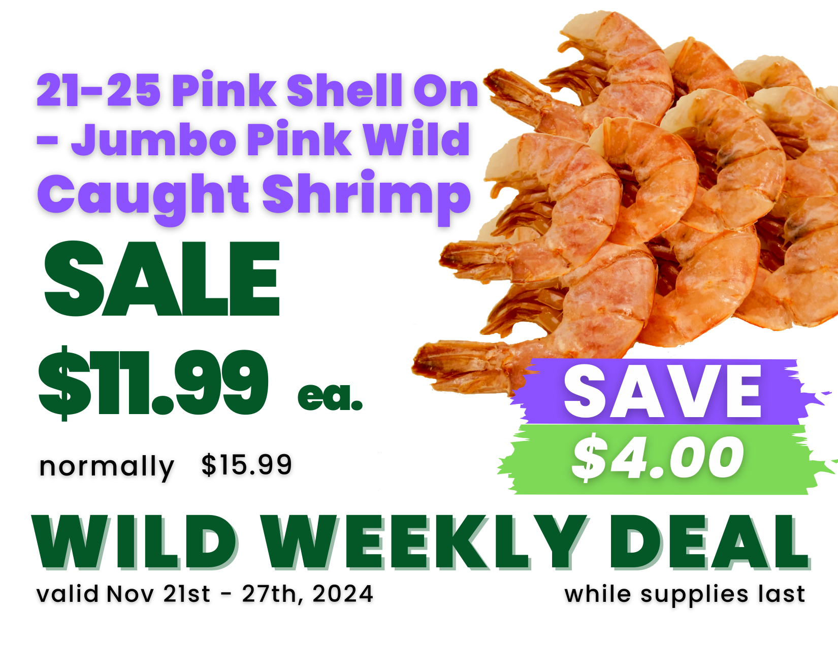 21-25 Pink Shell On - Jumbo Pink Wild Caught Shrimp.png