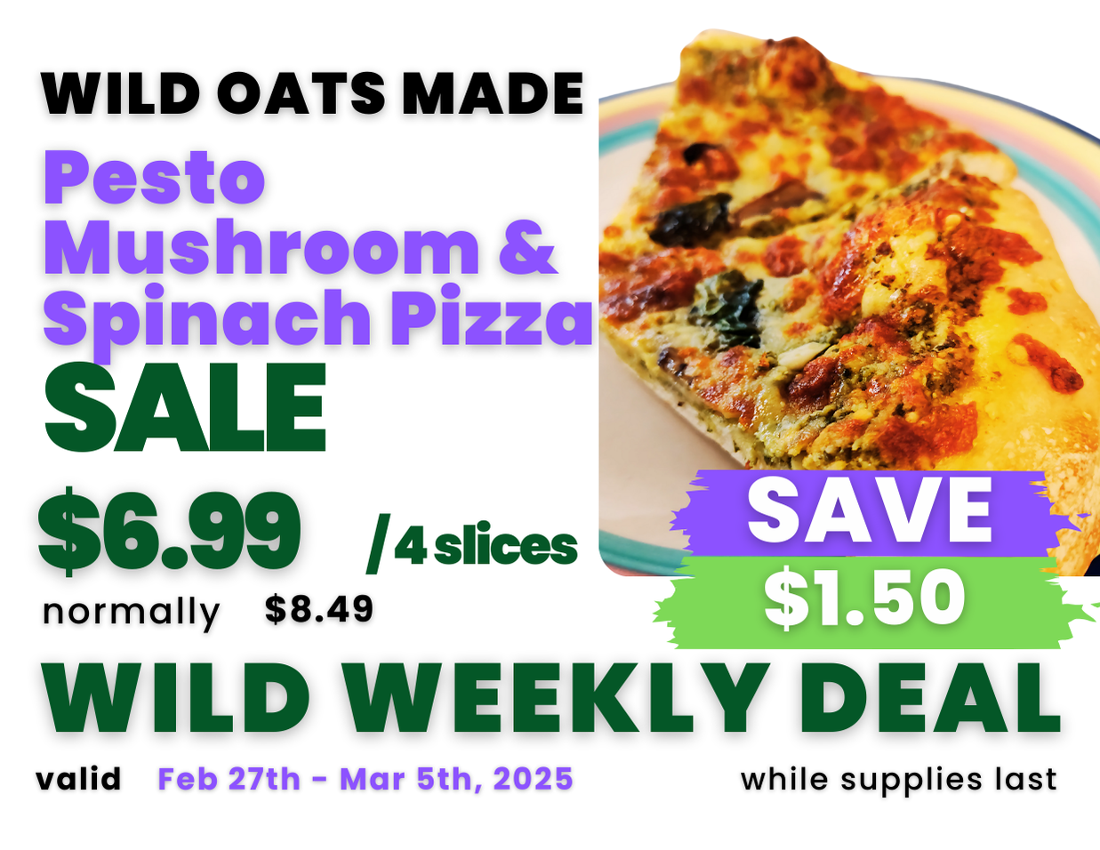 Pesto Mushroom and Spinach Pizza Deals Sign.png